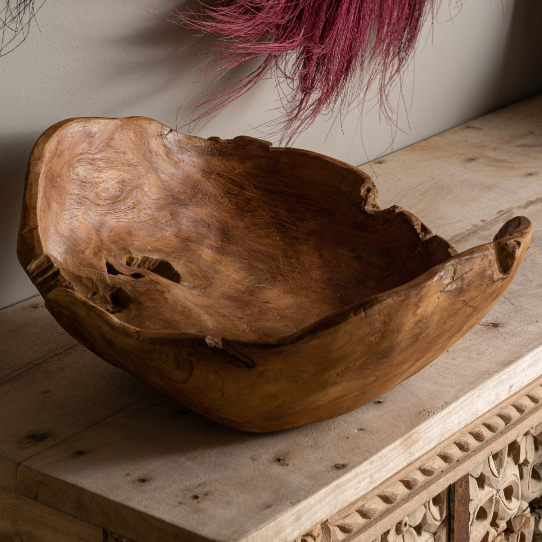 Centro de mesa de madera fosilizada