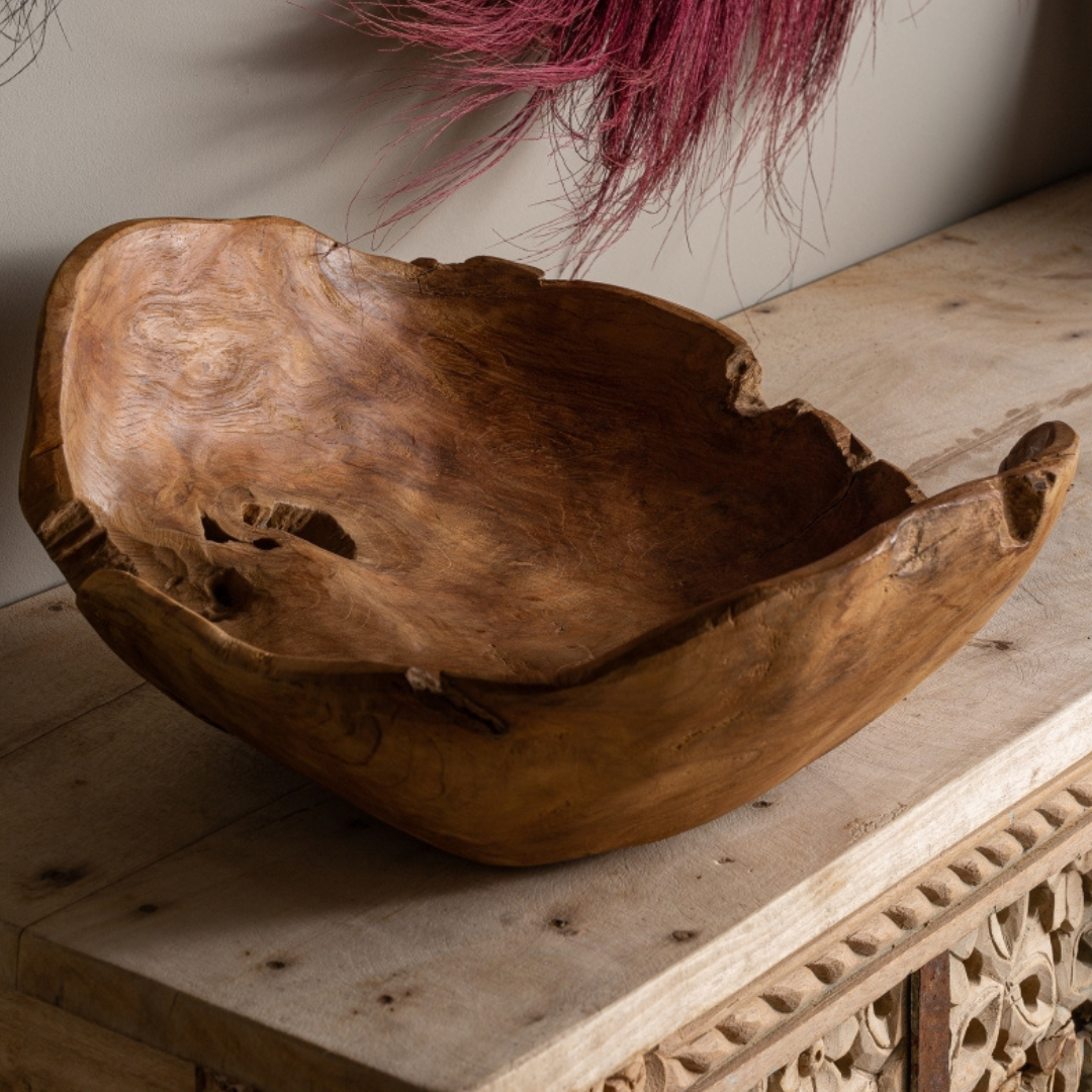 Centro de mesa de madera fosilizada
