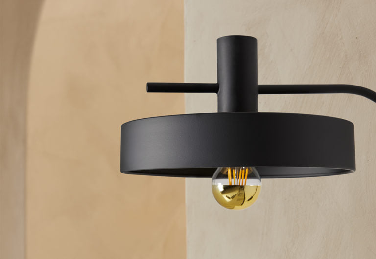 Aplique de pared metálico negro mate