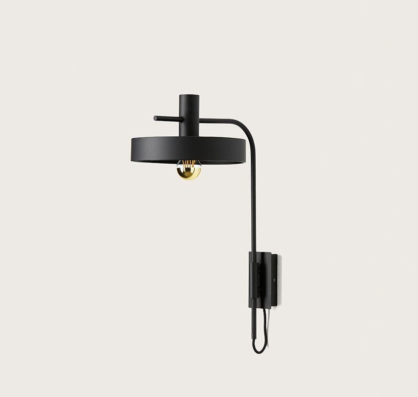 Aplique de pared metálico negro mate