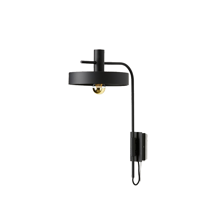 Aplique de pared metálico negro mate