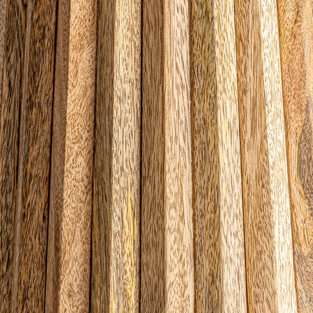 Mesita auxiliar de madera de mango y tapa de mármol blanco