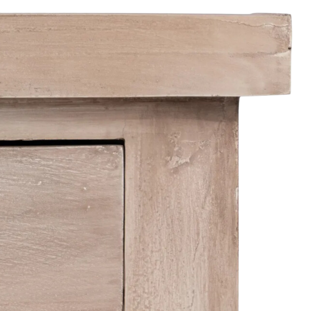 Mesita de noche de madera mindi