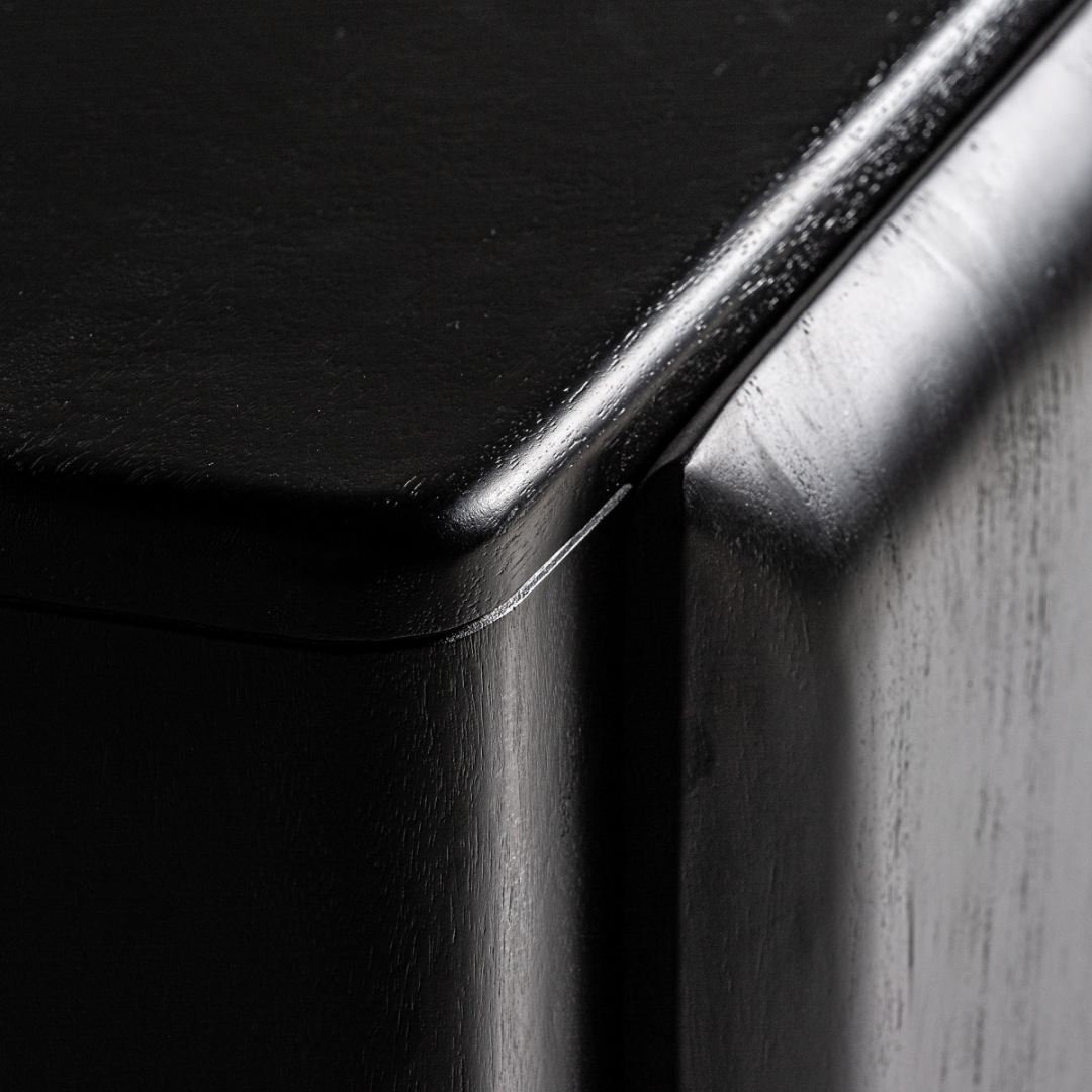 Mueble de televisión de madera de mango, color negro