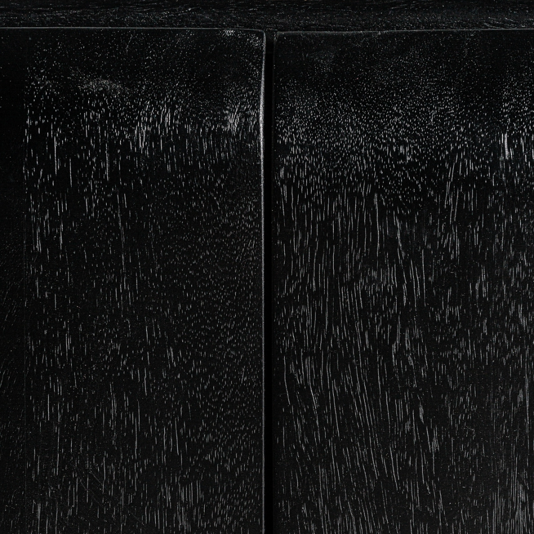 Mueble de televisión de madera de mango, color negro